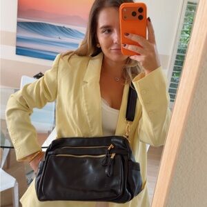 Black Leather Shoulder Bag